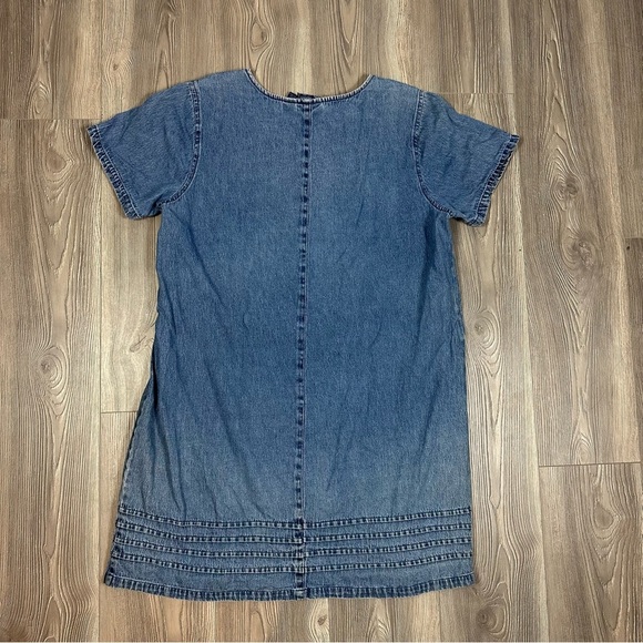 Vintage Jane Ashley 90s Denim Dress with Floral Embroidery – Cottagecore XL - Picture 5 of 7